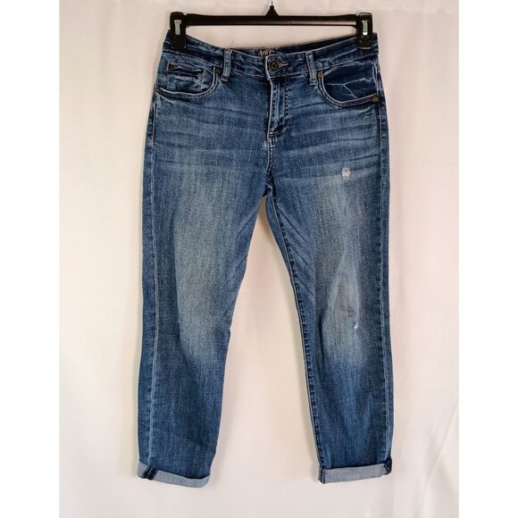 Kut from the Kloth Midrise Boyfriend Jeans Stretch Size 2 Blue Denim Womens - Picture 2 of 11